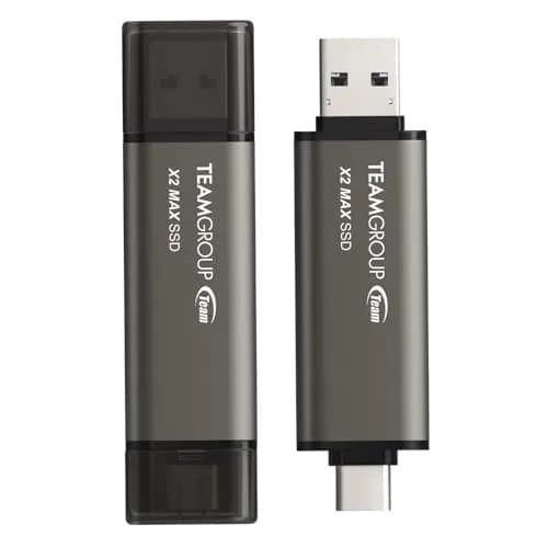 TEAMGROUP 2TB X2 MAX External SSD 1000MB/s | Titanium Color, USB 3.2 Gen2 thumbnail 2