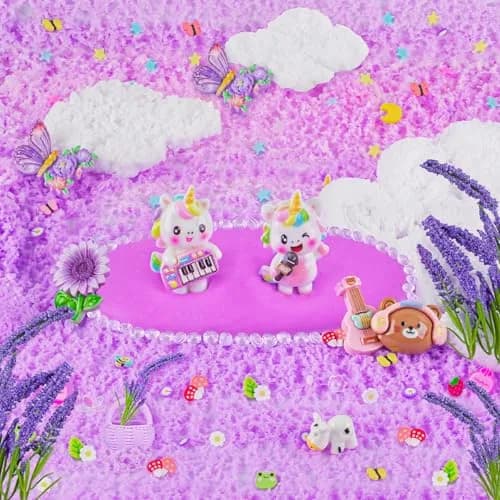 LAWOHO 6 Pack Purple Slime Kit | Butter Cloud Squishy Birthday Gift Set with Charms (360ml Total) thumbnail 4
