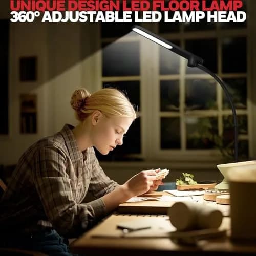 Honeywell LED Floor Lamp Dimmable Gooseneck 77" | Eye-Caring, Stepless Dimming, Modern Design thumbnail 6