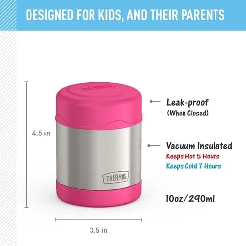 THERMOS Kids Food Jar 10oz Pink | Keeps Food Hot or Cold for Hours, BPA-Free thumbnail 2