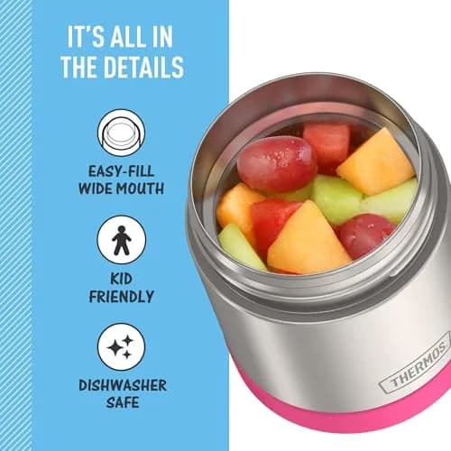 THERMOS Kids Food Jar 10oz Pink | Keeps Food Hot or Cold for Hours, BPA-Free thumbnail 4