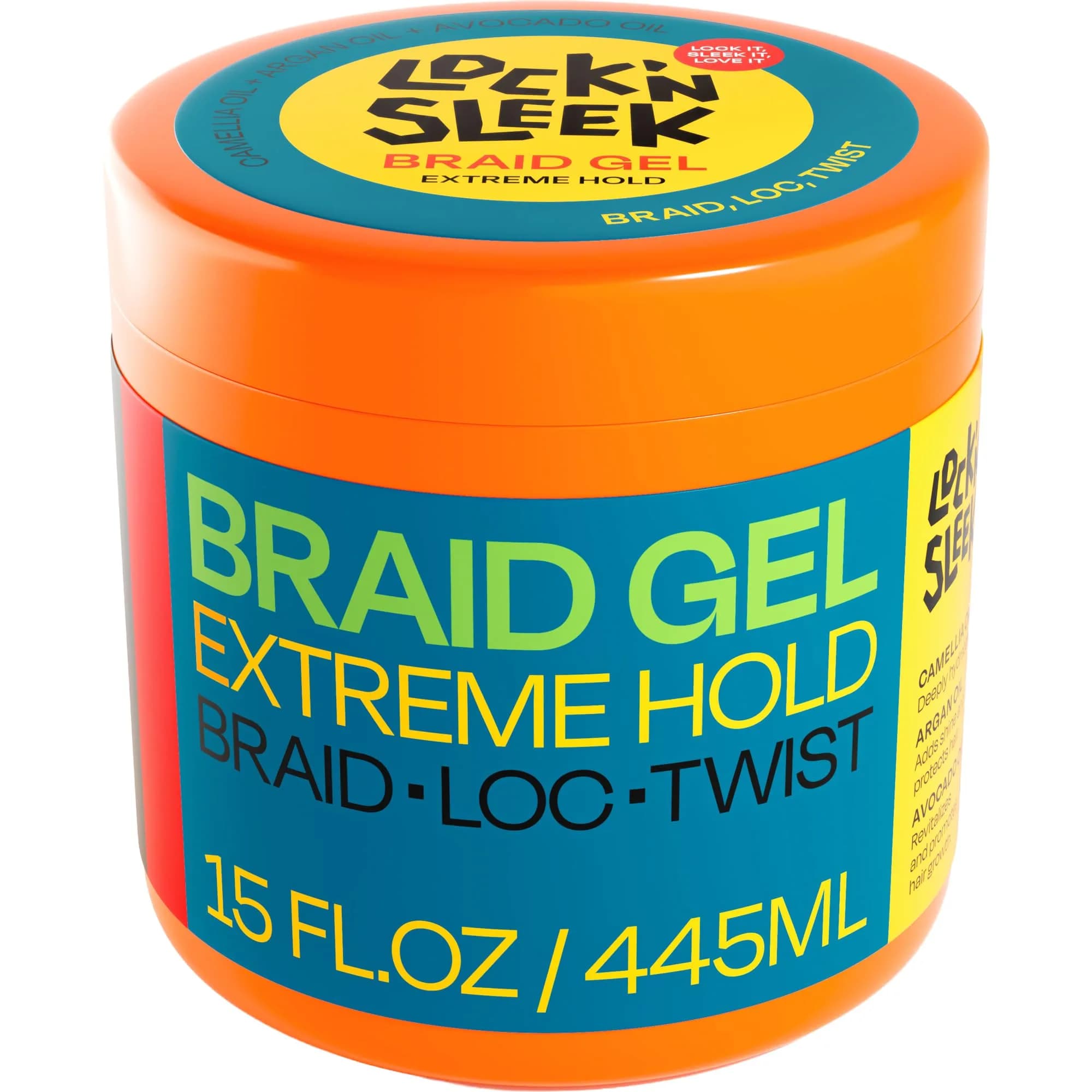 LOCK'N SLEEK Braid Gel 15oz Extreme Hold Flake-Free Edge Control for Locs | Humidity & Frizz Fighter
