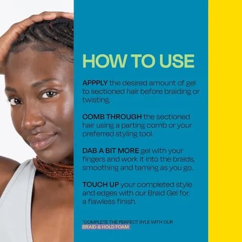 LOCK'N SLEEK Braid Gel 15oz Extreme Hold Flake-Free Edge Control for Locs | Humidity & Frizz Fighter thumbnail 6