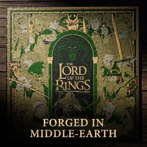 theory11 Lord of the Rings Jigsaw Puzzle - 1,000 Piece | Middle-earth Artwork with Gold & Green Foil (9.75 in x 8 in) thumbnail 5