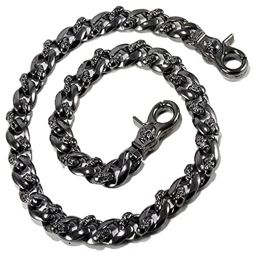 Double K Wallet Chain 22" Black Skull Symbol | Heavy Chrome Steel Accessory thumbnail 4