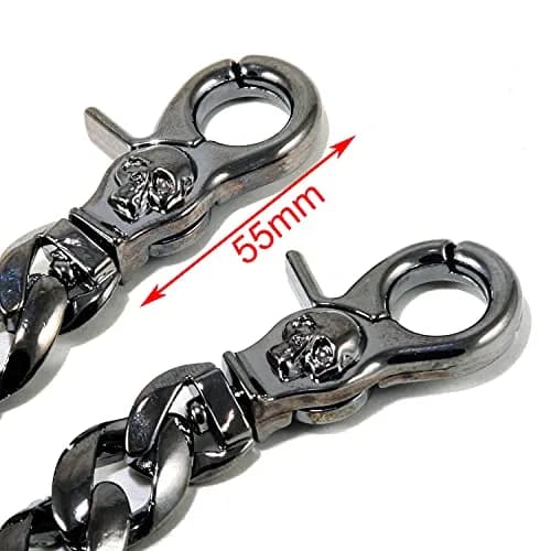 Double K Wallet Chain 22" Black Skull Symbol | Heavy Chrome Steel Accessory thumbnail 6