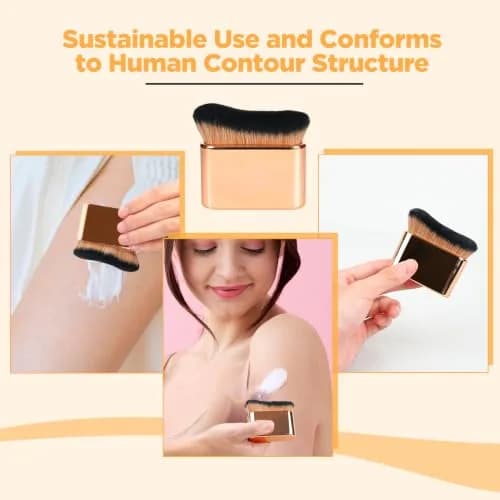 QJKLWV Self Tanner Brush, Rose Gold | Body & Face Makeup Applicator for Tan & Bronzer thumbnail 4