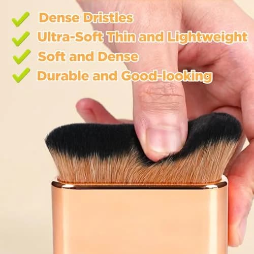 QJKLWV Self Tanner Brush, Rose Gold | Body & Face Makeup Applicator for Tan & Bronzer thumbnail 5