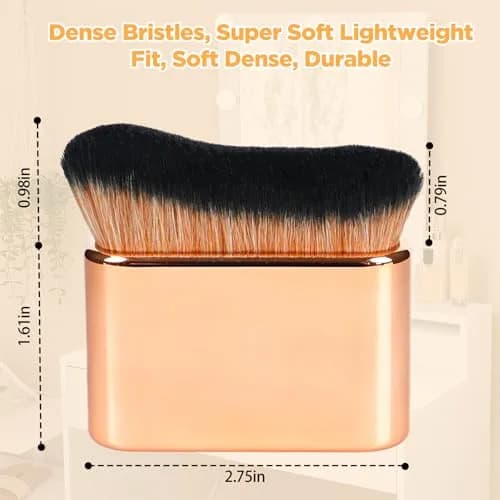 QJKLWV Self Tanner Brush, Rose Gold | Body & Face Makeup Applicator for Tan & Bronzer thumbnail 6