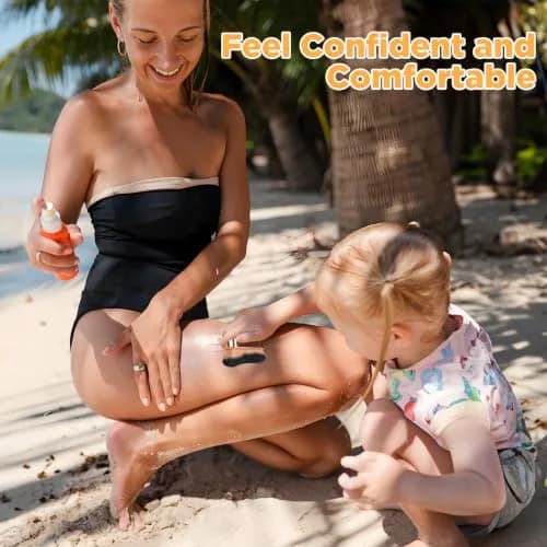 QJKLWV Self Tanner Brush, Rose Gold | Body & Face Makeup Applicator for Tan & Bronzer thumbnail 2
