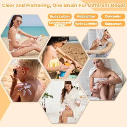 QJKLWV Self Tanner Brush, Rose Gold | Body & Face Makeup Applicator for Tan & Bronzer thumbnail 3