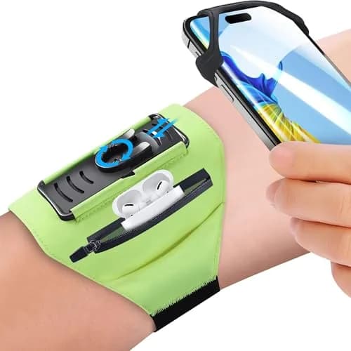 newppon Detachable & 360° Rotatable Armband with Reflective Strap & Zipper Pocket for iPhone 16 & Samsung Galaxy in India thumbnail 1