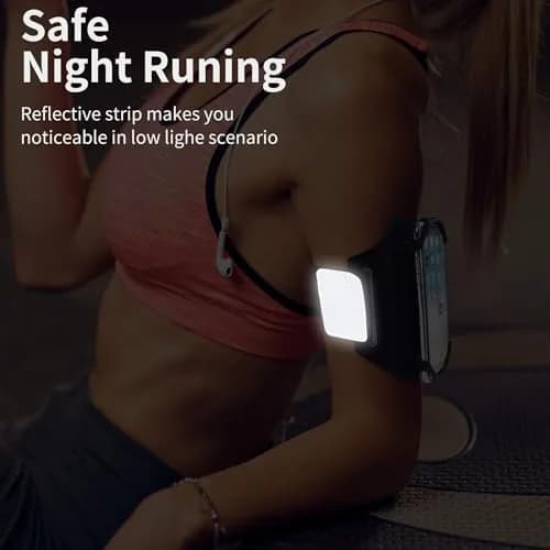 newppon Detachable & 360° Rotatable Armband with Reflective Strap & Zipper Pocket for iPhone 16 & Samsung Galaxy in India thumbnail 6