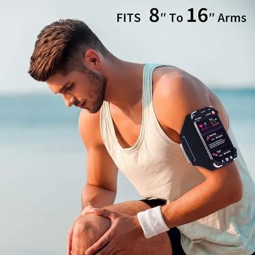 newppon Detachable & 360° Rotatable Armband with Reflective Strap & Zipper Pocket for iPhone 16 & Galaxy in India thumbnail 7
