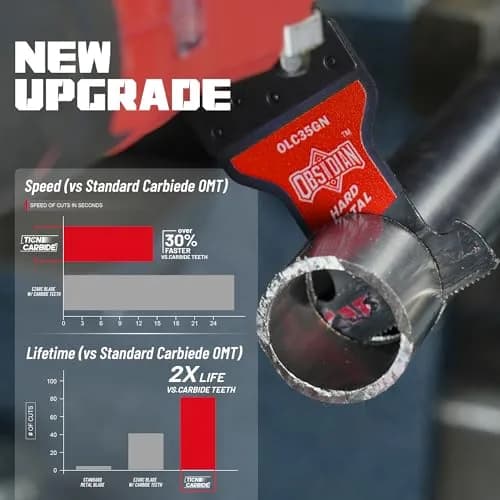 EZARC Obsidian Carbide Oscillating Saw Blades for Hard Metal | 3-Pack, Titanium Coated, 50x Longer Life thumbnail 3