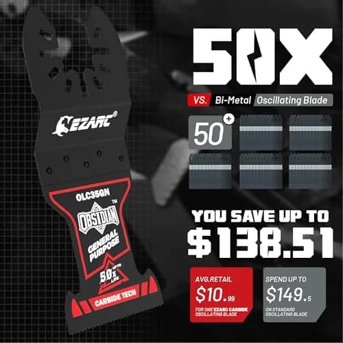 EZARC Obsidian Carbide Oscillating Saw Blades for Multi-Material | 3-Pack, Ultra-Fast & Durable thumbnail 6