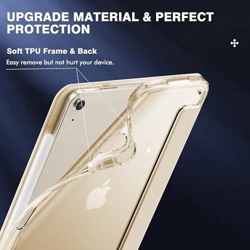 INFILAND Compatible with iPad Air 11 Inch Case M4/M3/M2 (2026/2025/2024), iPad Air 5th/4th Gen Cover with Pencil Holder, Crystal Clear Slim Back thumbnail 5