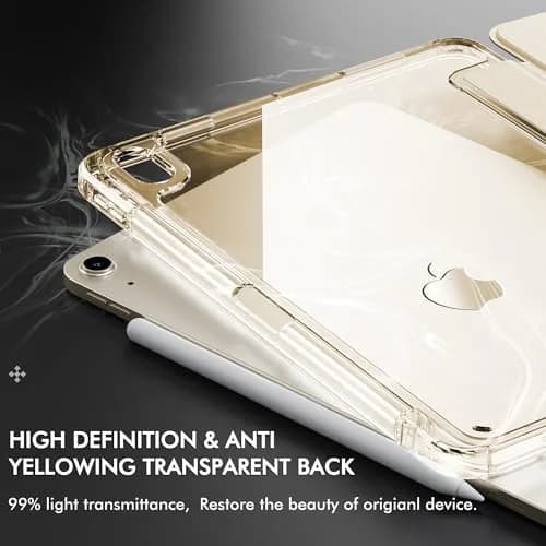 INFILAND Compatible with iPad Air 11 Inch Case M4/M3/M2 (2026/2025/2024), iPad Air 5th/4th Gen Cover with Pencil Holder, Crystal Clear Slim Back thumbnail 3