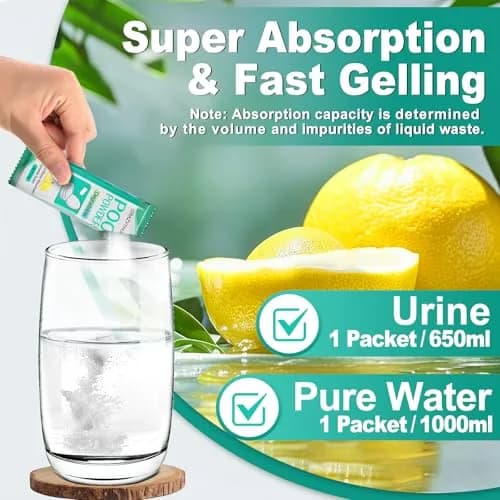 CRAZYTHUR Portable Toilet Gel Powder 125PCS Lemon Scent | Solidifies Waste 2x Faster thumbnail 2