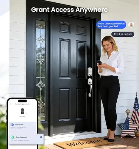 Veise VE017 Fingerprint Smart Door Lock with App Control, Satin Nickel, 1.02 kg (2.25 lb) thumbnail 8