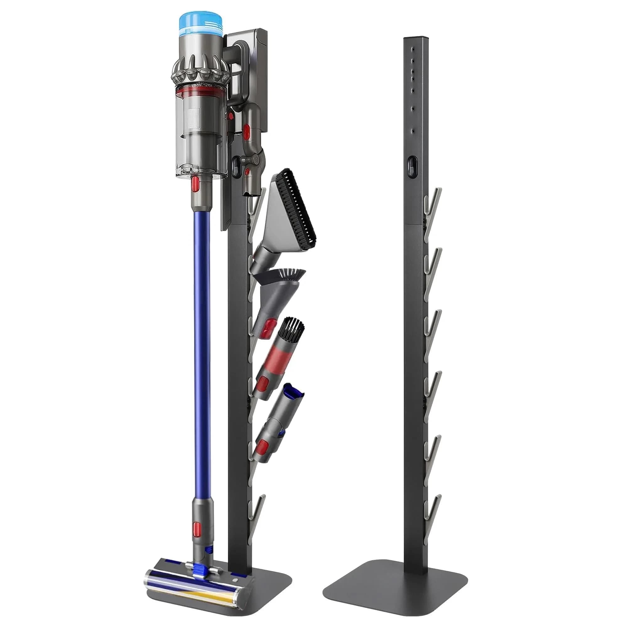 Kukikan Metal Vacuum Stand Holder for Dyson V8-V15, Gen5 | 47.8 inch (121.4 cm) Floor Docking Station with 6 Hooks