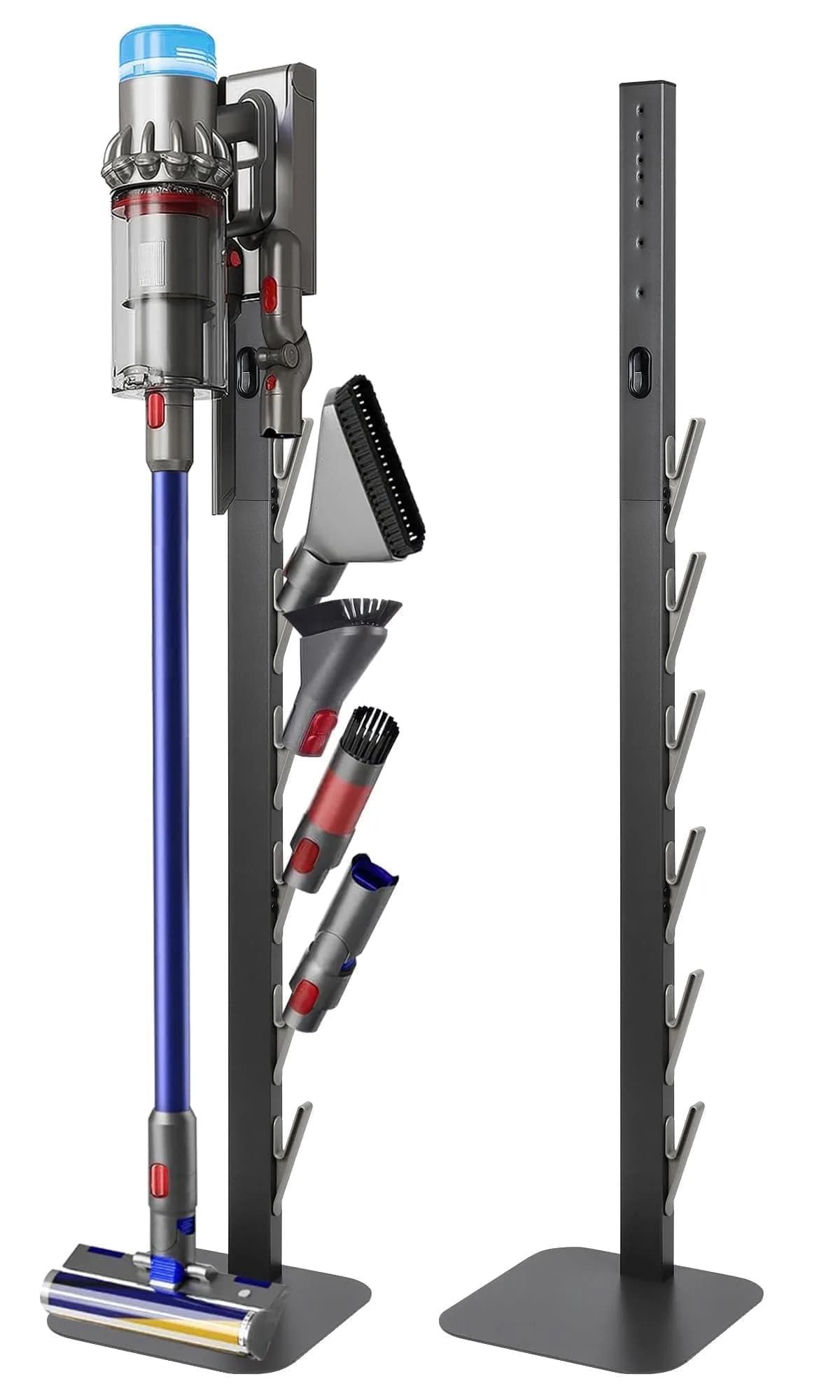 Kukikan Metal Vacuum Stand Holder for Dyson V8-V15, Gen5 | 47.8 inch (121.4 cm) Floor Docking Station with 6 Hooks