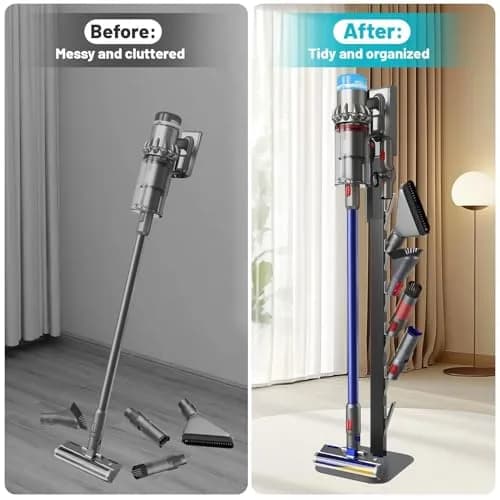 Kukikan Metal Vacuum Stand Holder for Dyson V8-V15, Gen5 | 47.8 inch (121.4 cm) Floor Docking Station with 6 Hooks thumbnail 7