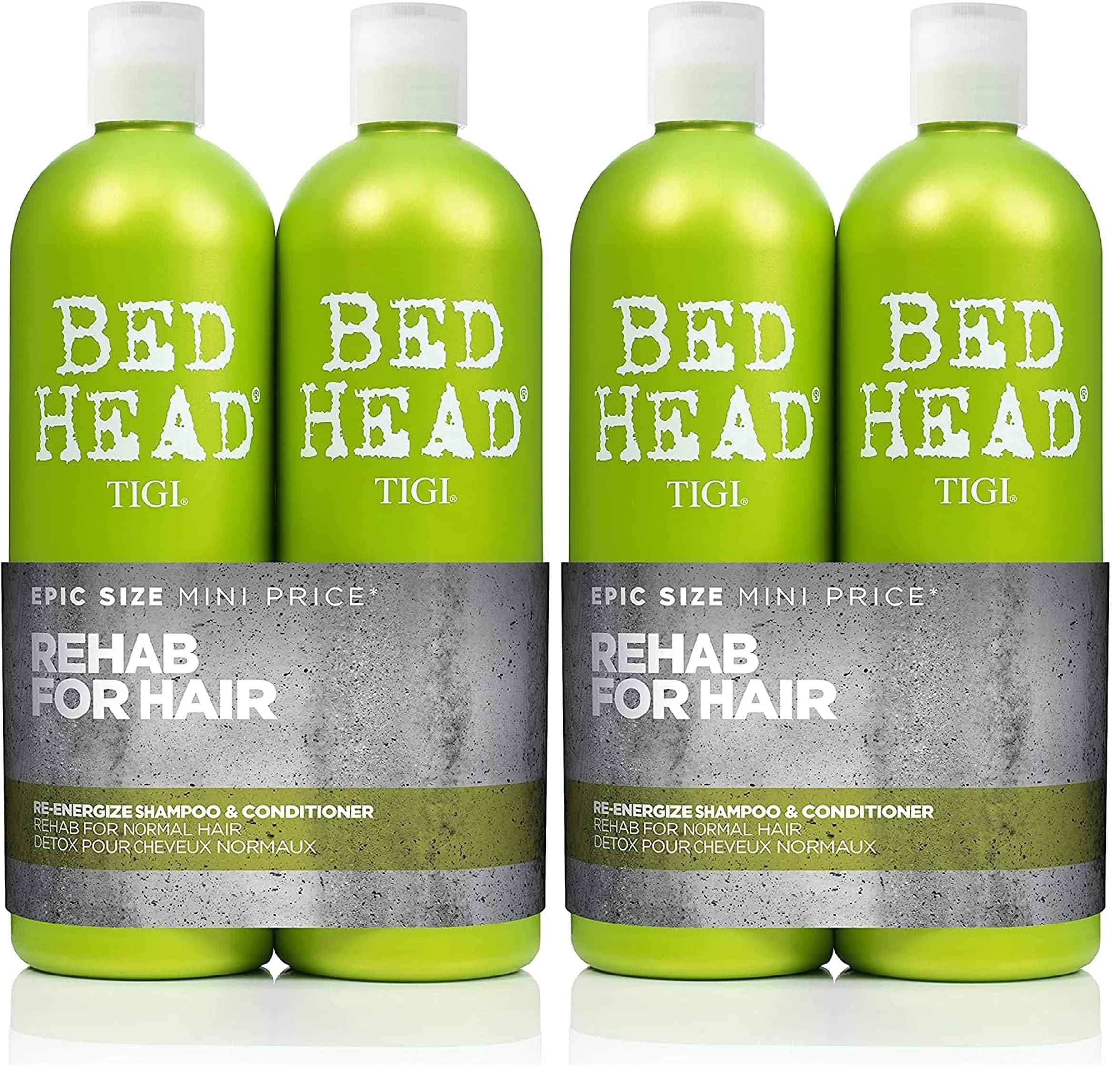 Bed Head by TIGI Re-Energize Daily Shampoo and Conditioner Set 750ml (25.36 Fl Oz) Each | Hydrates & Revives Stressed Hair - main product image