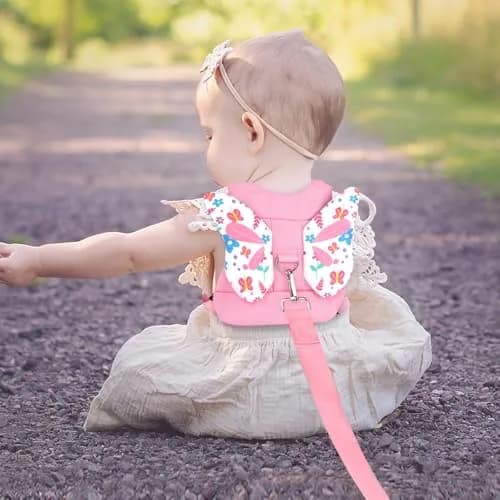 Accmor Toddler Harness Leash 3 in 1 Pink | Cute Butterfly Kids Leash & Anti-Lost Wrist Link thumbnail 6