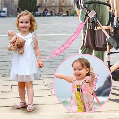 Accmor Toddler Harness Leash 3 in 1 Pink | Cute Butterfly Kids Leash & Anti-Lost Wrist Link thumbnail 7