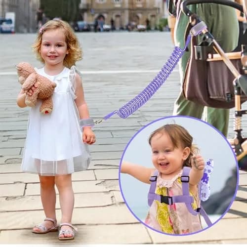 Accmor Toddler Harness Leash, 3 in 1 Cute Butterfly Kids Leash + Anti Lost Wrist Link for Outdoor Travel, Adorable Child Walking Harness Wristband Assistant Mini Strap Belt Protector for Baby Girls thumbnail 7