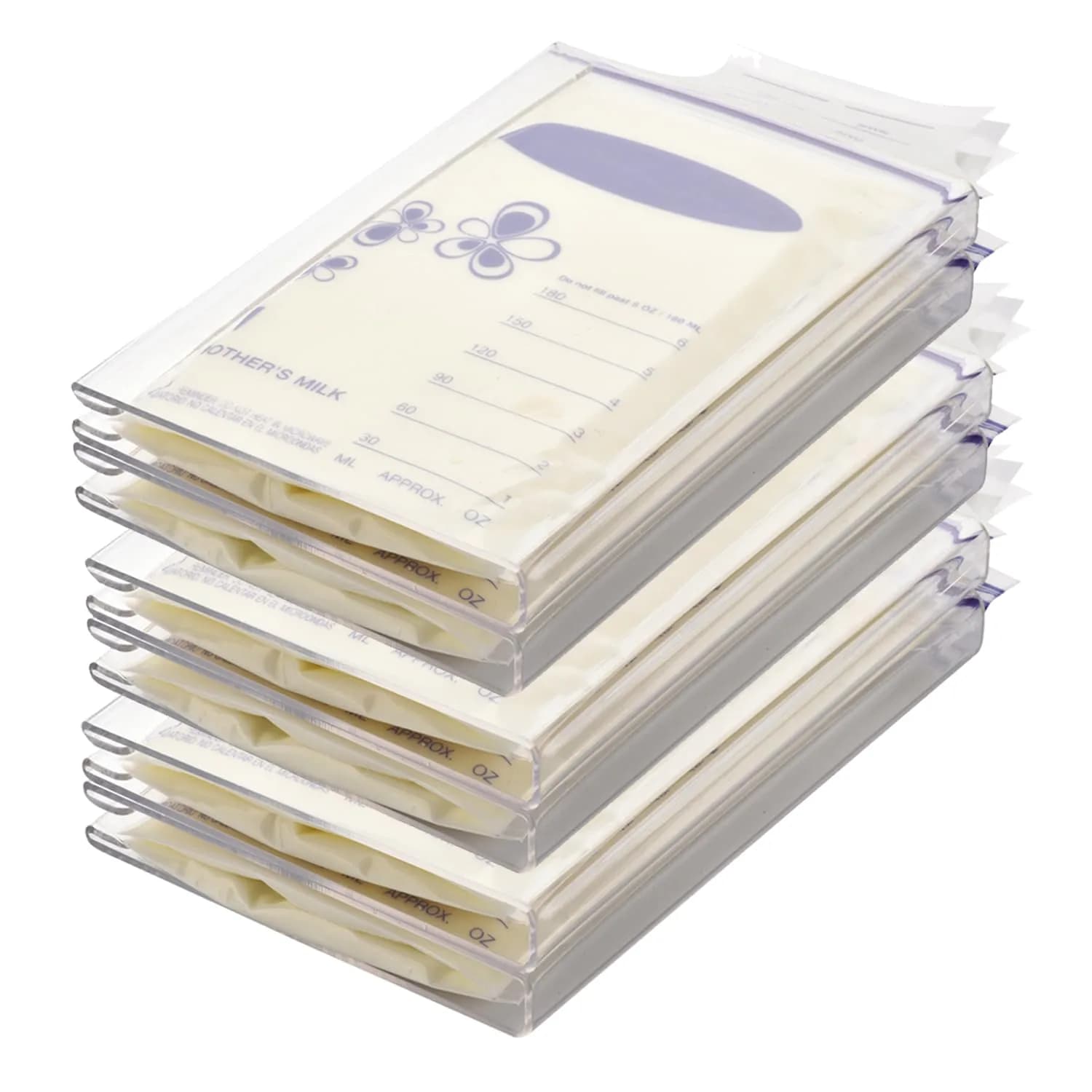 Ugotfeels 6-Pack Freeze Flat Breast Milk Storage Bag Organizer Kit | 16.0cm (6.3in) x 9.3cm (3.66in) x 2.0cm (0.78in) | BPA-Free Acrylic for Space-Saving Freezer Storage - main product image