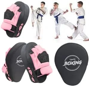 Valleycomfy Boxing Pads Curved Focus Punching Mitts for Men Women | Leather, Shock-Absorbing Padding thumbnail 6