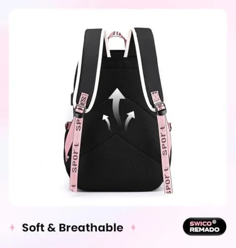Swico Remado Stray Backpack Large Capacity Laptop Bag Bookbag with Notebook, USB Charging & Headphone Port for STAY Music Fans thumbnail 3