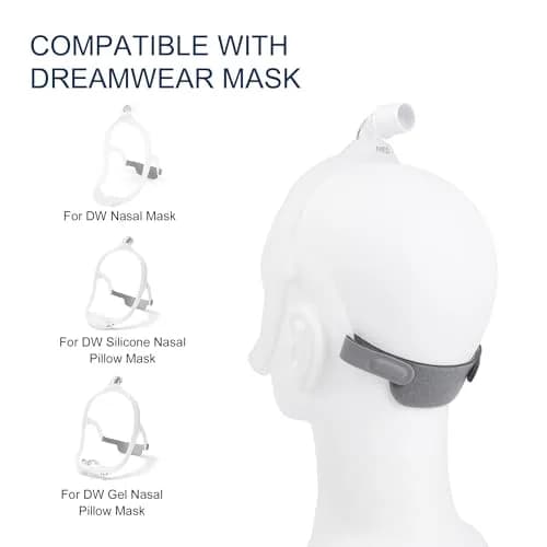 Hecatelly Replacement Headgear Strap for DreamWear Nasal Pillow Mask, Grey, 1 Pack | Breathable and Adjustable Headband Strap thumbnail 4