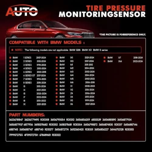 AUTO OCCASION 4Pack 315/433MHZ Universal Pre-Programmed TPMS Sensor for BMW | Easy Install & Reliable Performance thumbnail 2