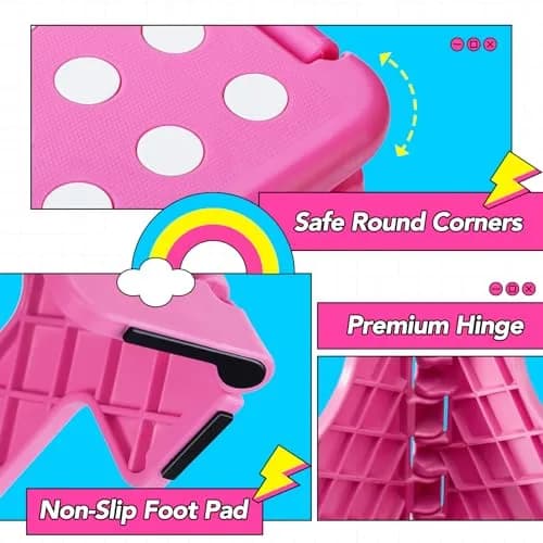 Delxo Folding Step Stool 13 Inch Pink | CPC Certified, Supports 300 lbs thumbnail 6