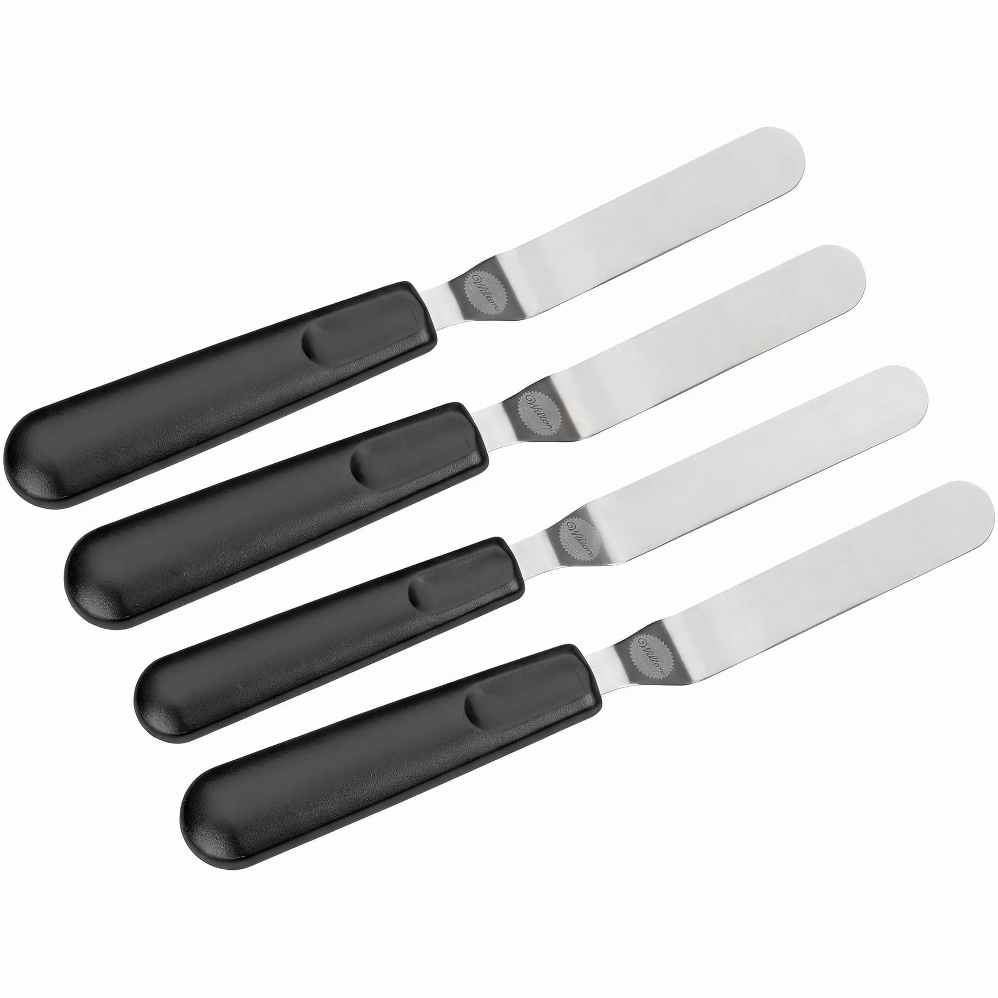 Wilton Angled Frosting Spatula, Ergonomic Handle, 9 Inch, Black | Professional Cake Decorating Tool — Negro