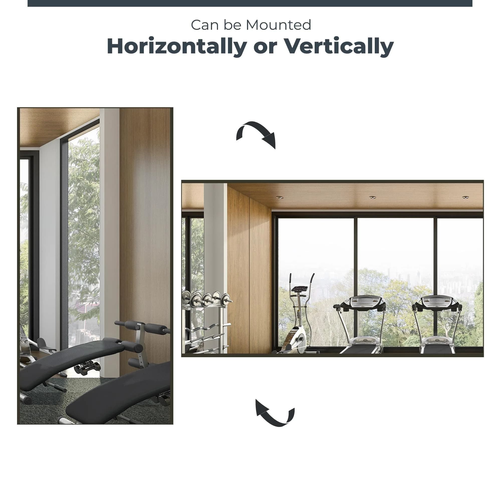 Fab Glass and Mirror Full Length Gym Mirror 36" x 72" Gold | Shatterproof, Unbreakable, Lightweight thumbnail 2