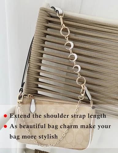 COICOIC Gold Moon Bag Strap Extender Chain 2 Pcs | Versatile Accessory for Handbags thumbnail 4