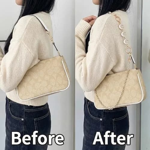 COICOIC Gold Moon Bag Strap Extender Chain 2 Pcs | Versatile Accessory for Handbags thumbnail 6