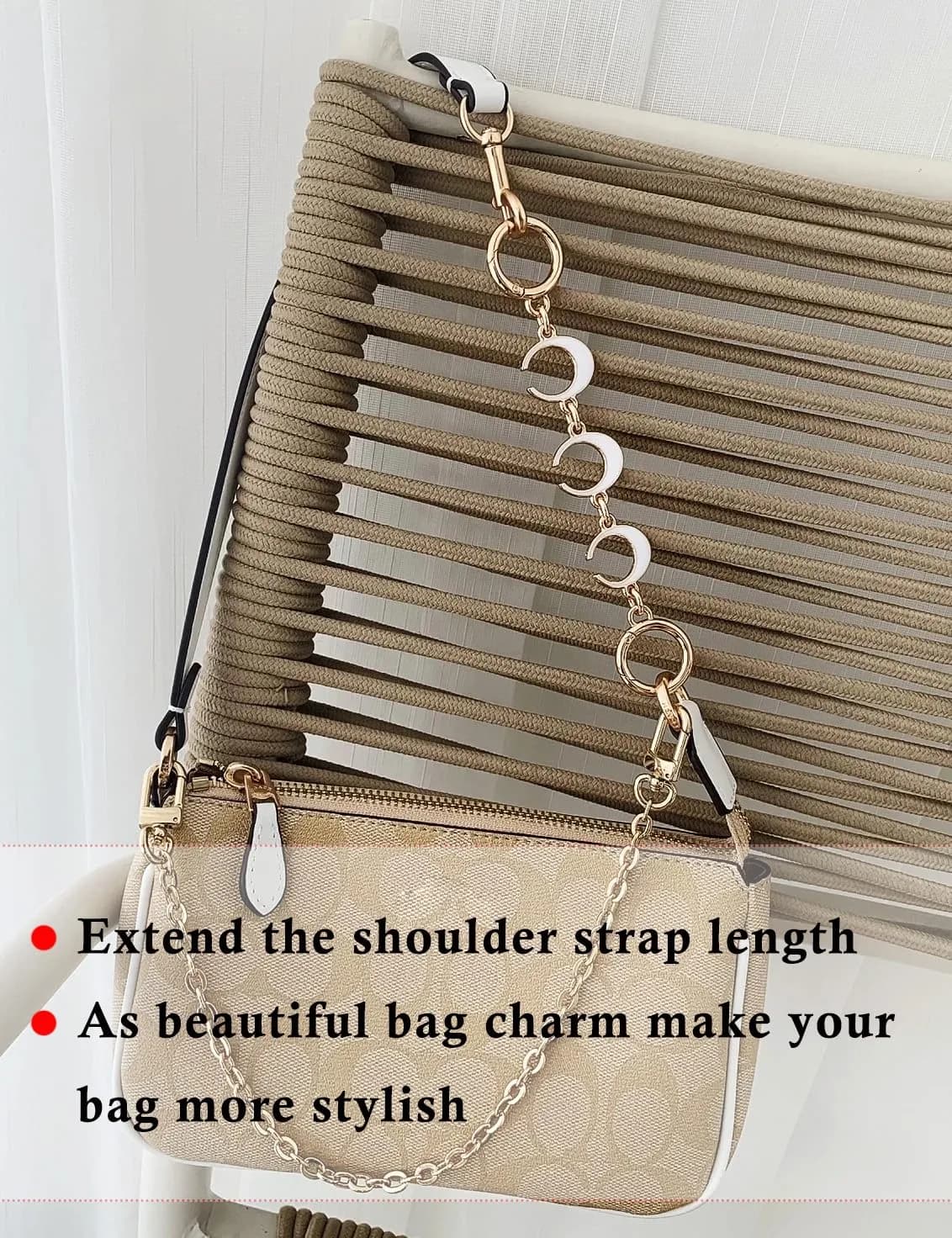 COICOIC White Moon Purse Strap Extender 12cm (4.7") - 2 Pcs Set - view 4