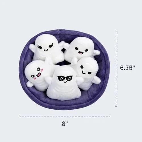 WHAT DO YOU MEME? Emotional Support Ghosts Plush Toy Set with Basket | 5 Mini Figures thumbnail 4