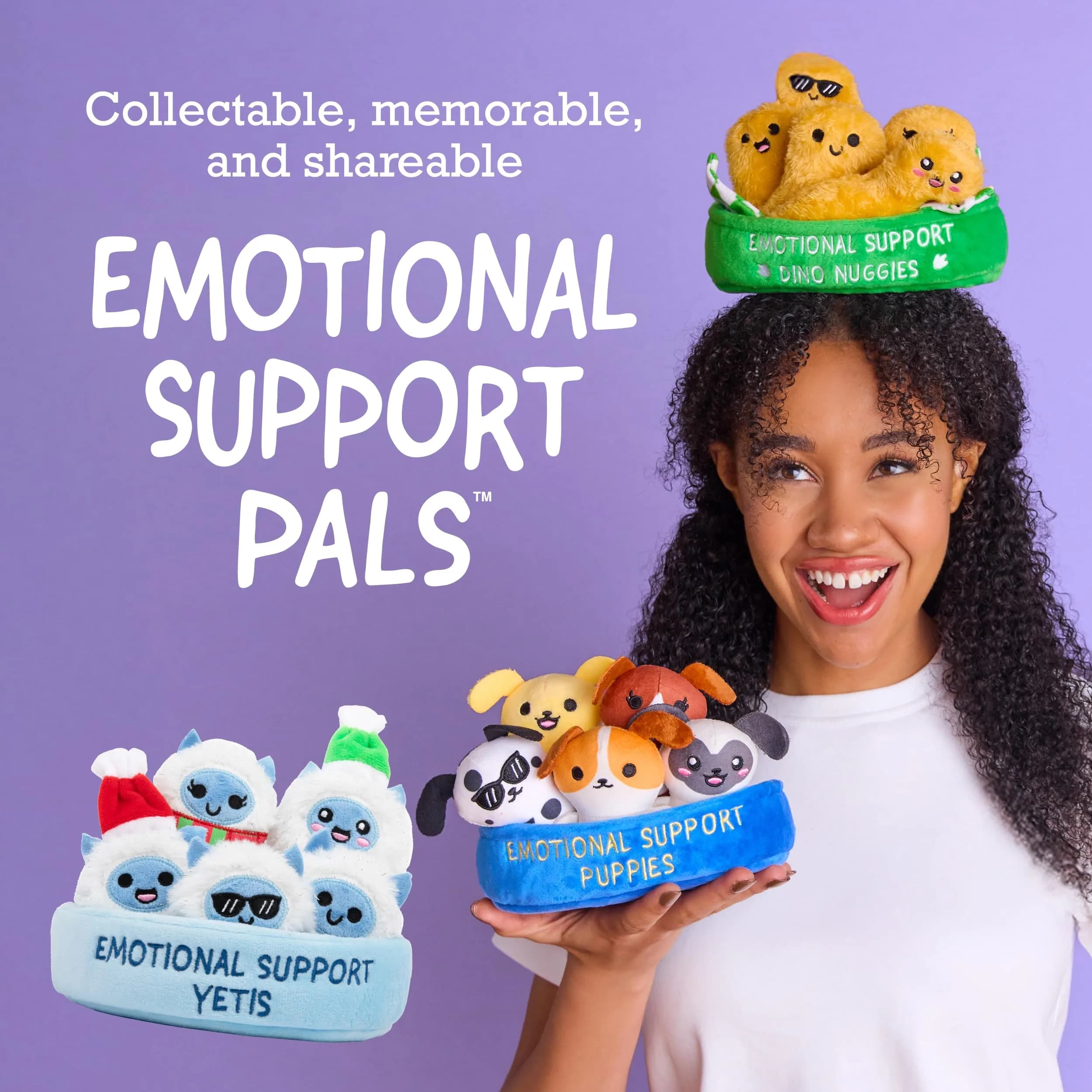 WHAT DO YOU MEME? Emotional Support Ghosts Plushies (5-Pack with Basket) | Cute Halloween Toys for Kids 6-12 - view 3