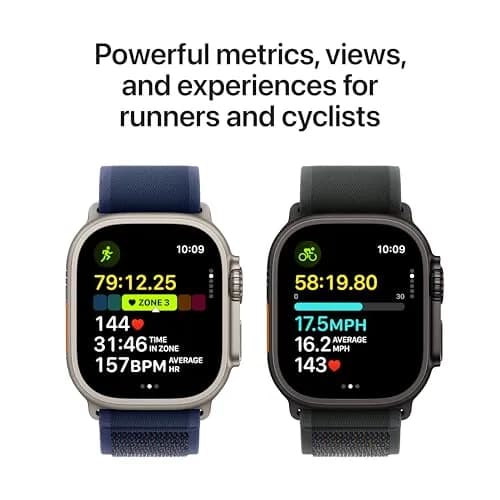 Apple Watch Ultra 2 [GPS + Cellular, 49mm] Natural Titanium Case with Navy Ocean Band, One Size | Advanced Sports & Adventure Smartwatch thumbnail 4