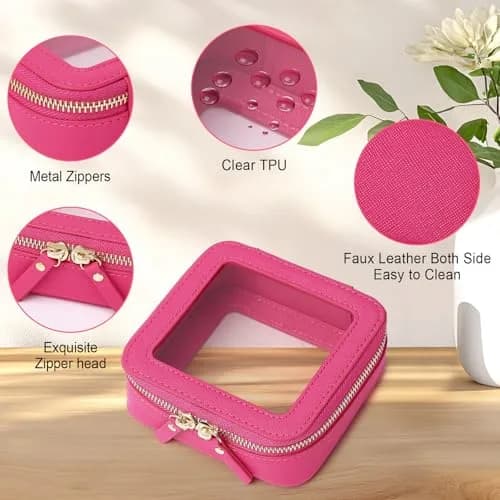 Pinkmik Small Clear Mini Makeup Bag 13.5cm x 12.5cm x 7cm | TSA Approved Travel Pouch thumbnail 6