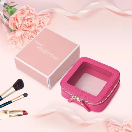 Pinkmik Small Clear Mini Makeup Bag 13.5cm x 12.5cm x 7cm | TSA Approved Travel Pouch thumbnail 7