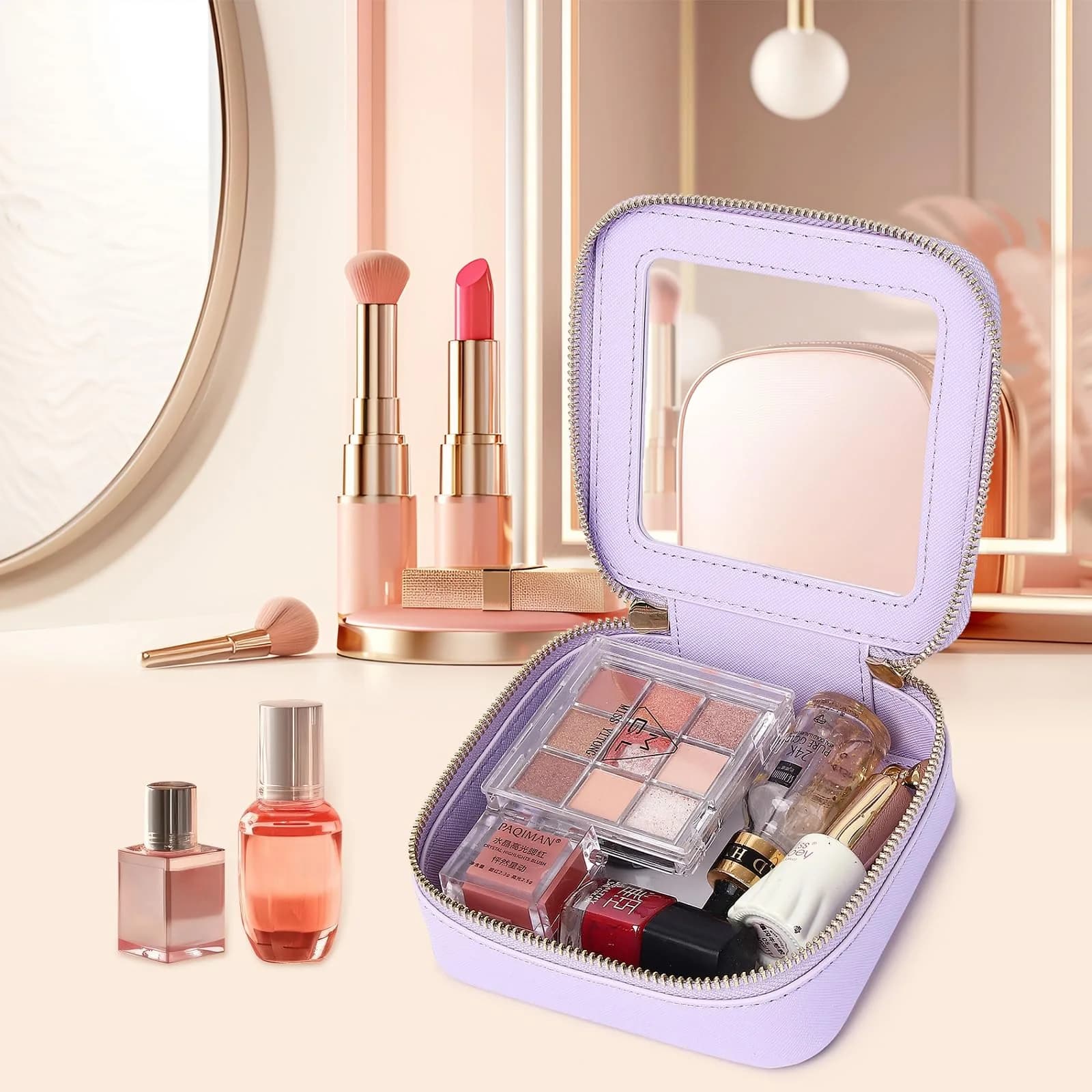 Pinkmik A1/Purple MINI-1 Clear Makeup Bag - Travel Cosmetic Case - view 4