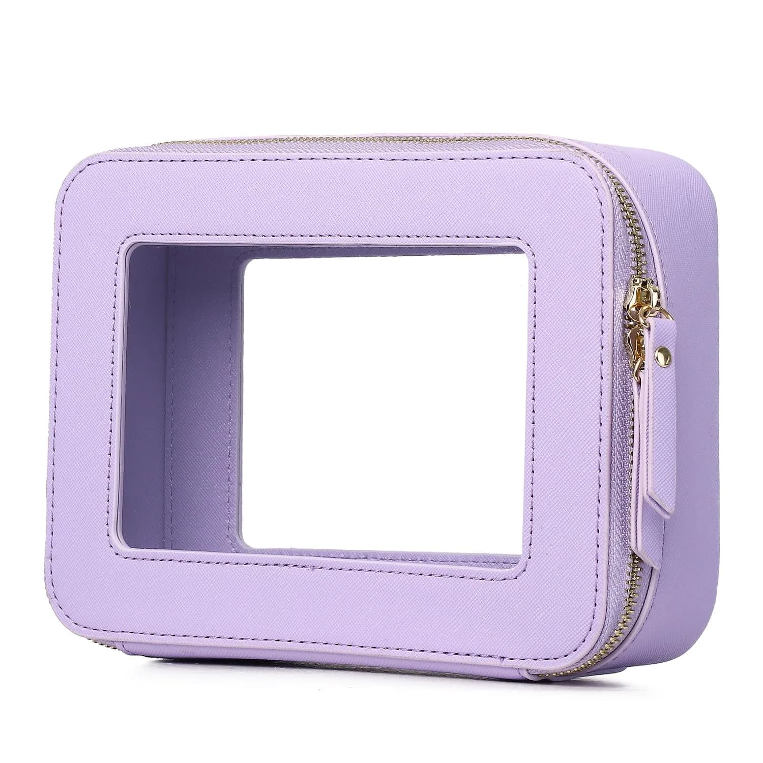 Pinkmik D/Purple Medium Clear Makeup Bag - TSA Approved Travel Cosmetic Case - main product image
