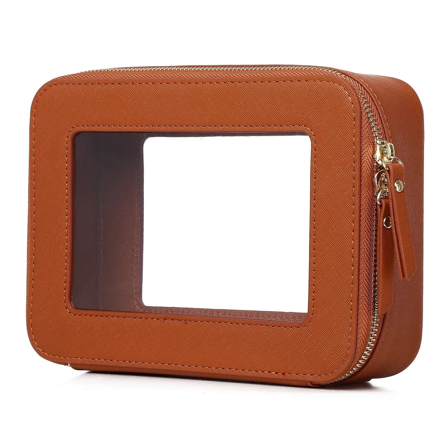 Pinkmik Clear Makeup Bag - Medium Size in D/Brown - main product image